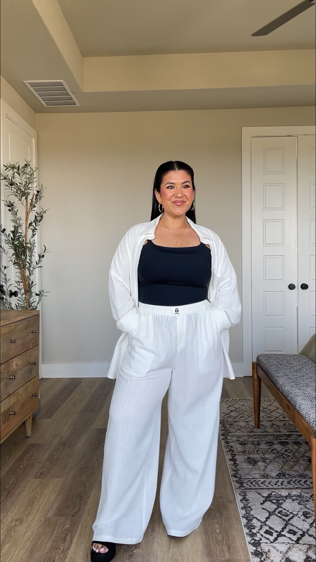 I’m 5’1” size 12 wearing a large in this Amazon set with a 3” sandal. Click on your size in Amazon to see the color options. Certain sizes are running low! // L in the tank, sandals are true to size. 

#LTKootd #LTKMidsize #LTKPetite