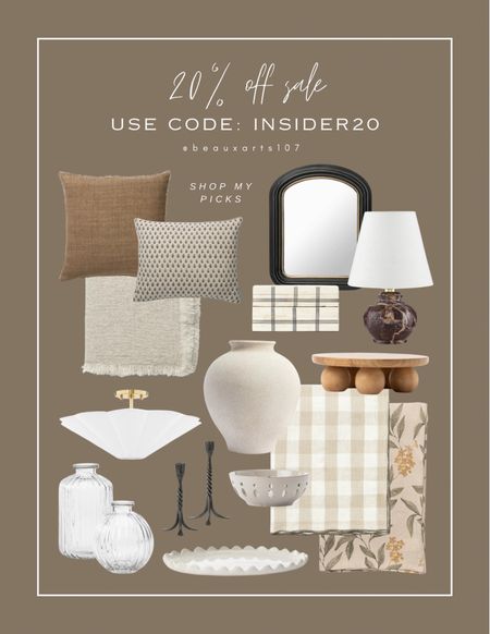 Save 20% off site wide sale with code INSIDER20 

#LTKSaleAlert #LTKHome #LTKStyleTip