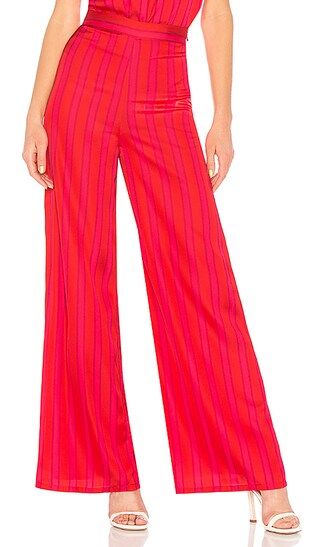 Lovers + Friends Zoey Wide Leg Pant in Lipstick Stripe | Revolve Clothing (Global)
