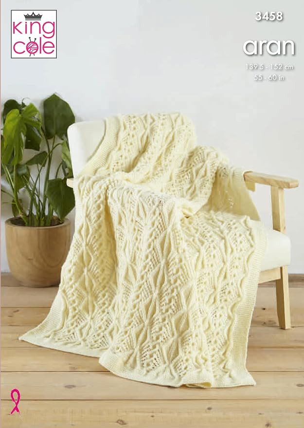 King Cole 3458 Knitting Pattern Afghan in Aran | Amazon (US)