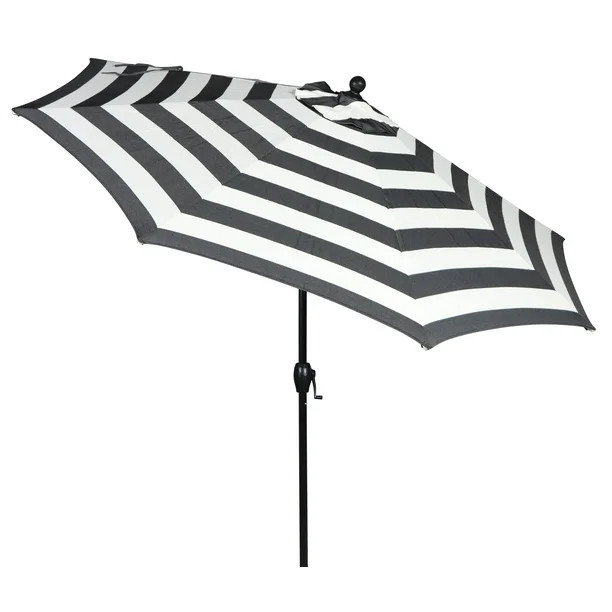 Better Homes & Gardens Outdoor 9' Ibiza Stripes Round Crank Premium Patio Umbrella | Walmart (US)
