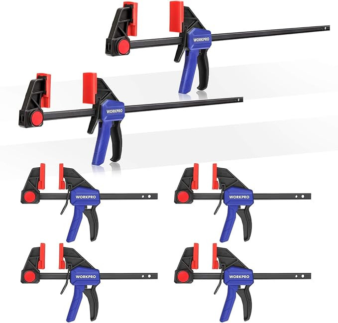 WORKPRO Bar Clamps for Woodworking, 6-Pack One-Handed Clamp/Spreader, 6-Inch (4) and 12-Inch (2) ... | Amazon (US)