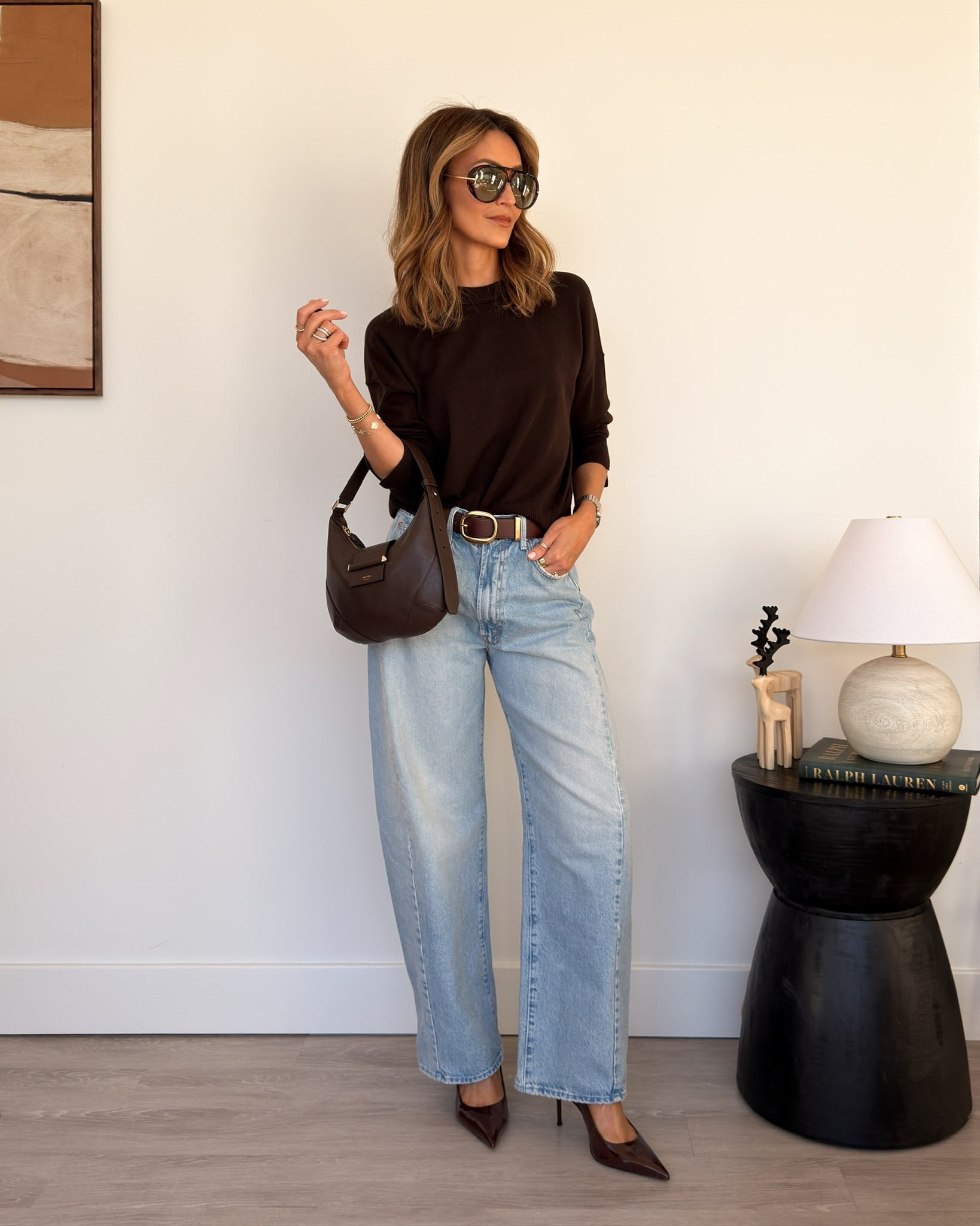 Crewneck merino sweater styled with full pipe barrel jeans pointed toe sling backs leather belt gold hardware and mini shoulder bag!

 comment SHOP and I’ll send you a DM with the link to shop these outfits + sizing info ✨ 

You need to be following me @karinstylediaries in order to get the links in your messages! 

Crewneck sweater outfit ideas, fall outfits 

#LTKHoliday #LTKStyleTip #LTKSaleAlert #LTKootd #LTKCyberWeek #LTKgrwm