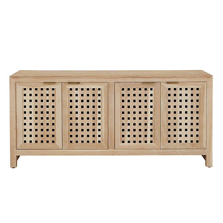 Daria Oak Media Console with Built in Cable Management | Ballard Designs, Inc.