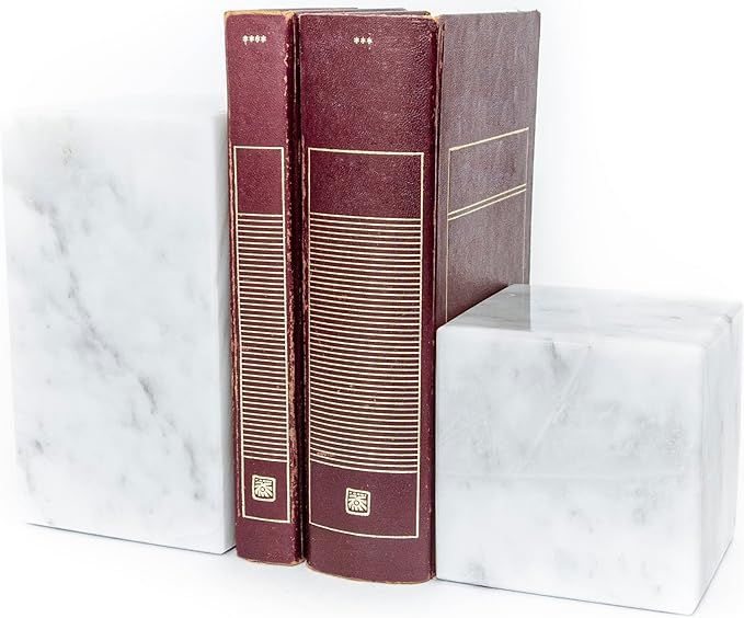 &Minimal Pure Marble Bookends from North America | Modern Sculpture Decorative Bookends | Natural... | Amazon (US)
