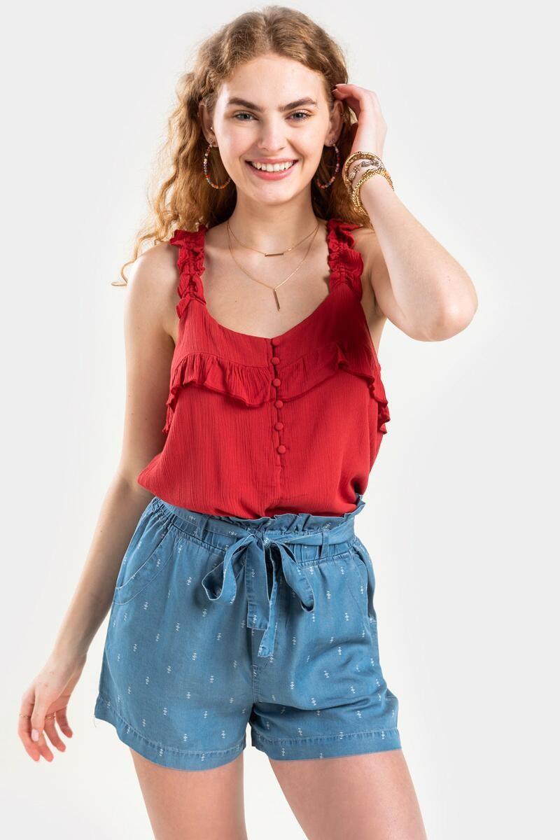 Tamron Ruffle Sleeve Tank Top | Francesca’s Collections