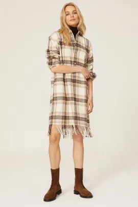 Plaid Fringed Shirtdress | Rent the Runway