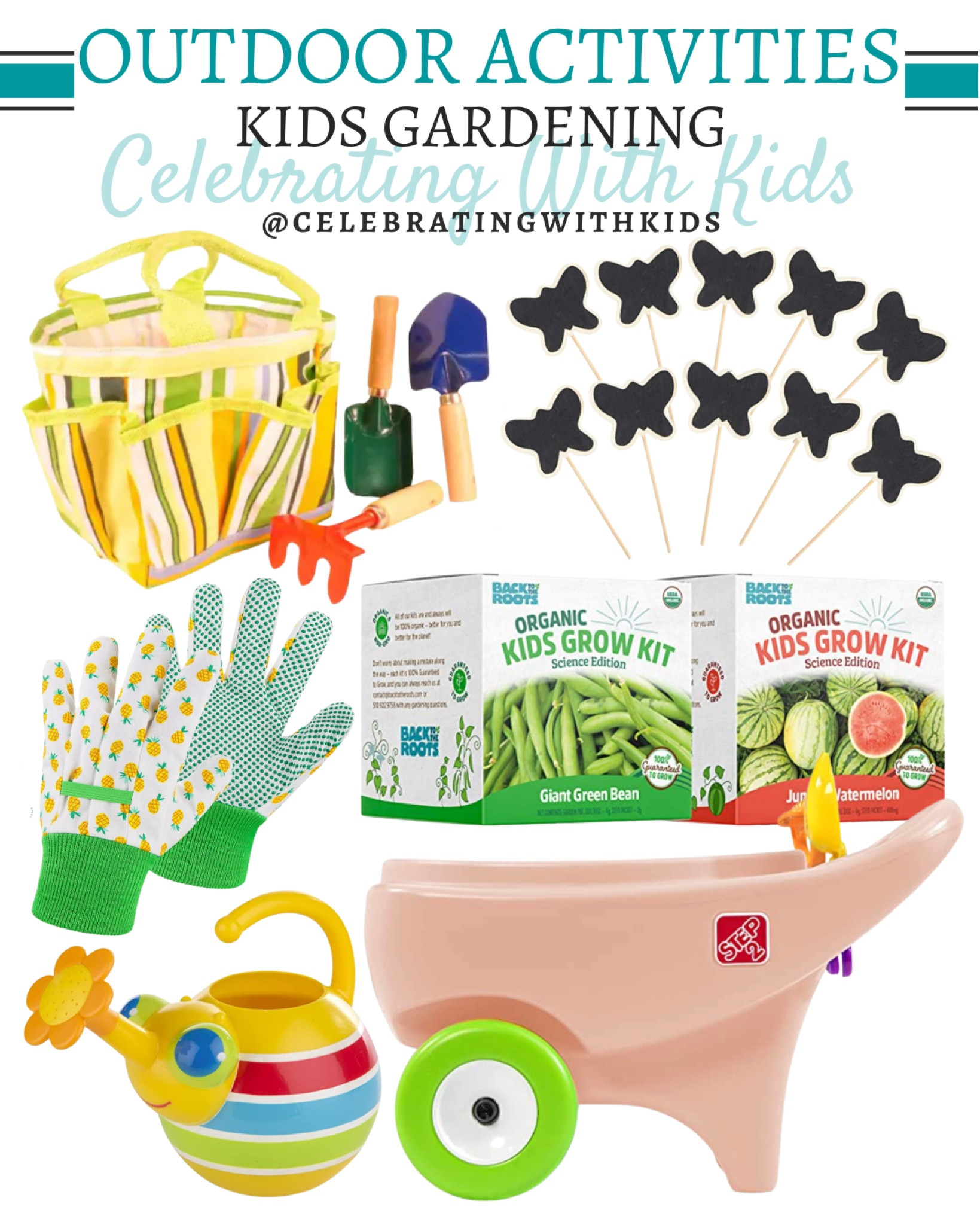 Kids gardening toys include wheelbarrow, kids butterfly plant markers, kids gardening gloves, kids watering can, kids planting set, and kids gardening tool set.

Kids gardening, kids toys, spring toys, spring kids toys, outdoor toys 

#LTKunder50 #LTKSeasonal #LTKkids
