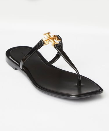 Tory Burch Perfect Black & Goldtone Roxanne Jelly Thong Sandal - Women | Zulily