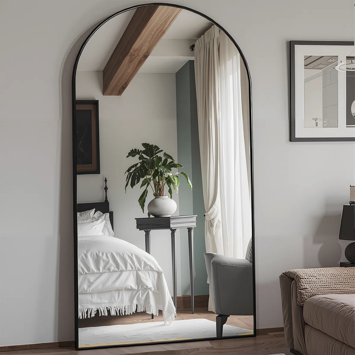 Ebern Designs 41x81 Inch Oversized Arch Floor Mirror with Stand, Wall Mirror | Wayfair | Wayfair North America