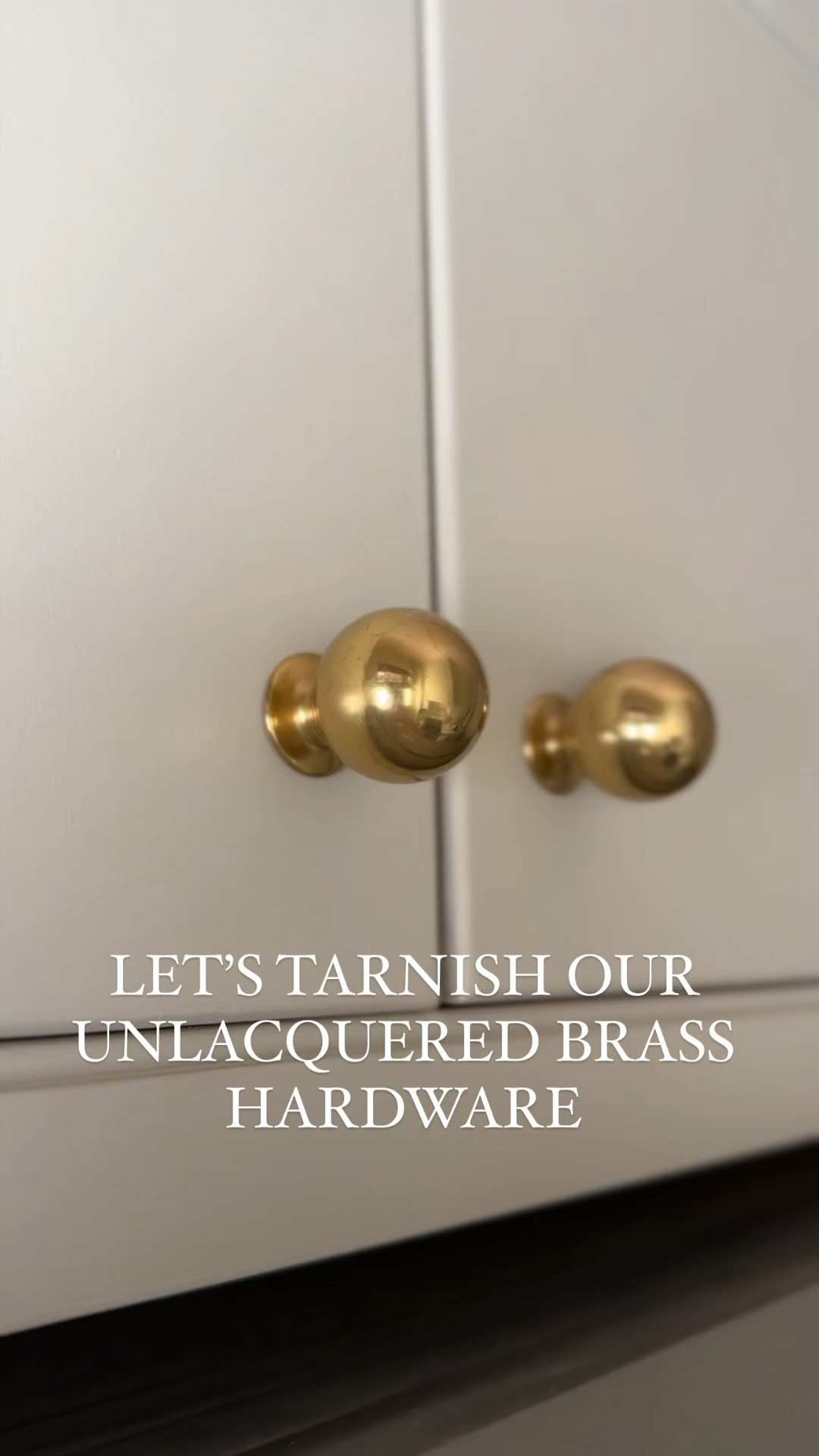 Did you know that you can easily age your unlacquered brass hardware with a tarnishing solution? There is a DIY vinegar method that can take hours but in less than a minute you can turn your new polished *unlacquered brass hardware into beautifully aged brass. *it’s important to know your hardware must be unlacquered without any finishing on it in order for this to work! #studiolaloc #studiolalocinteriors #ltkkitchen #ltkhardware *ltkDIY #ltkhome

#LTKStyleTip #LTKVideo