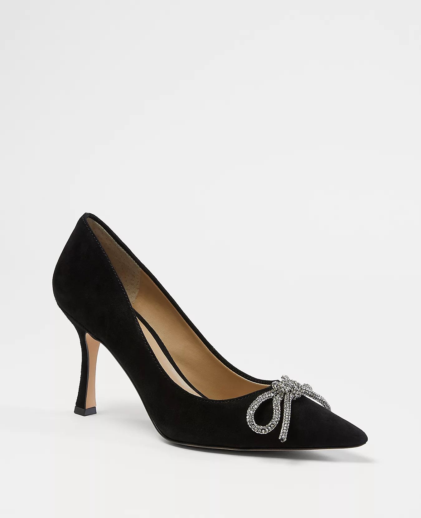Crystal Bow Suede Pumps | Ann Taylor (US)