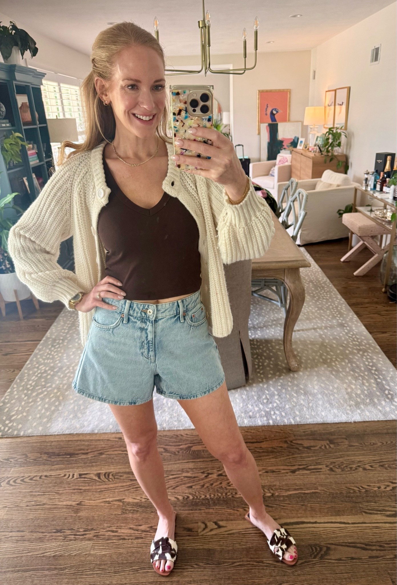 I found THE jeans shorts of the season from @Zara! So flattering, perfect length, and so comfortable! 
Plus the beat v-neck tank and cow print shoes!

#LTKootd #LTKSeasonal #LTKmomlife