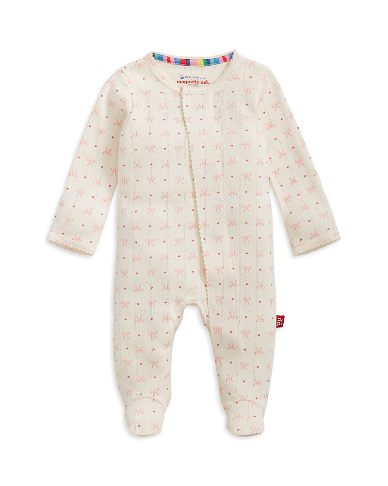 Magnetic Me Girls' Heart & Bow Pointelle Magnetic Footie - Baby | Bloomingdale's (US)