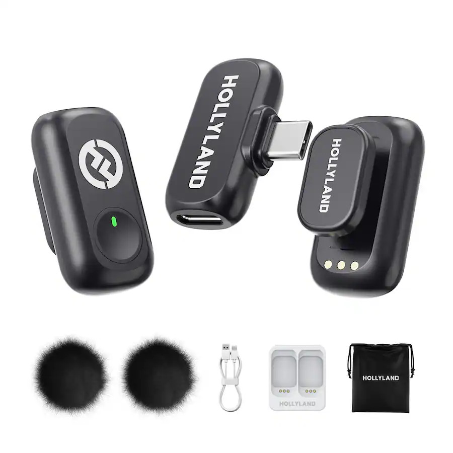 HOLLYLAND - Lark A1 Wireless Microphone for iPhone 15/16 & Android, 48kHz/24-bit, 3-Level Intelli... | Best Buy U.S.