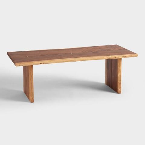 Rustic Pecan Live Edge Wood Sansur Coffee Table | World Market