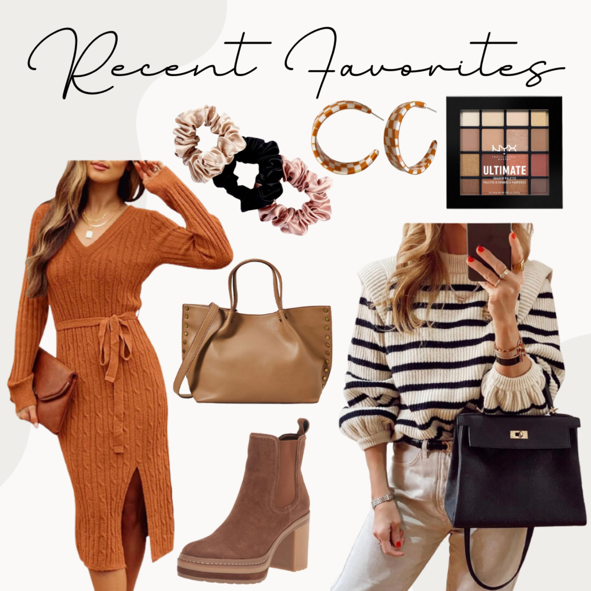 Recent Amazon Favorites 

LTKunder100 / LTKunder50 / LTKitbag / LTKshoecrush / LTKbeauty / Amazon / Amazon finds / Amazon style / Amazon fashion / it bag / it bags / makeup palette / eyeshadow / eyeshadow palette / nyx / nyx cosmetics / Amazon sale / sale / sale alert / orange dress / ribbed dress / striped sweater / black and white striped sweater / silk scrunchies / scrunchies / hoop earrings / checkered hoop earrings 

#LTKSeasonal #LTKstyletip #LTKFind