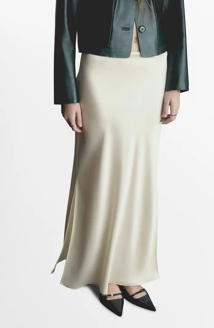 MANGO Stretch Satin Maxi Skirt | Nordstrom | Nordstrom