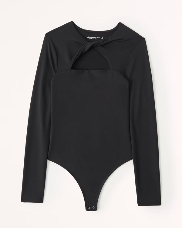 Long-Sleeve Seamless Fabric Twist Cutout Bodysuit | Abercrombie & Fitch (US)