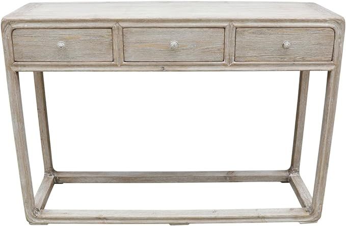 Artissance Peking Ming Small w/ 3 Drawers, 47 Inch Wide, White Console Table, Weathered Whie wash | Amazon (US)