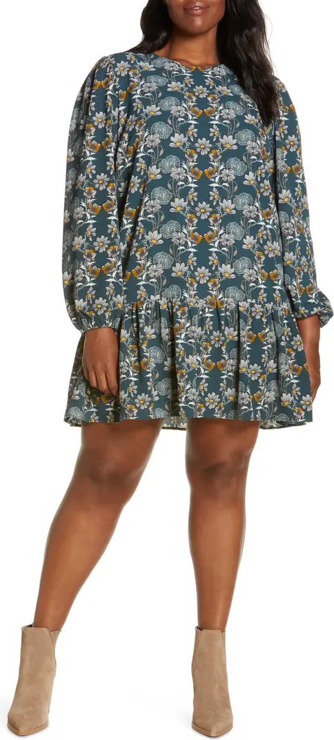 Caslon® Floral Print Drop Waist Long Sleeve Dress | Nordstrom | Nordstrom Canada