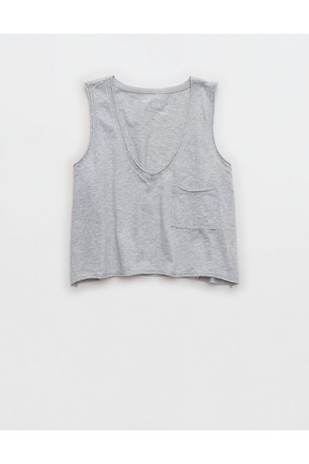 Aerie V-Neck Cropped Tank Top | American Eagle Outfitters (US & CA)