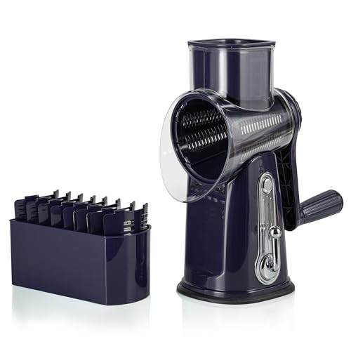 5 in 1 Rotary Cheese Grater with Handle, Rotary Grater, Vegetable Slicer, Shredder, Cheese, Carrot, Nut Grinder, Cabbage Shredder (purple) | Amazon (US)
