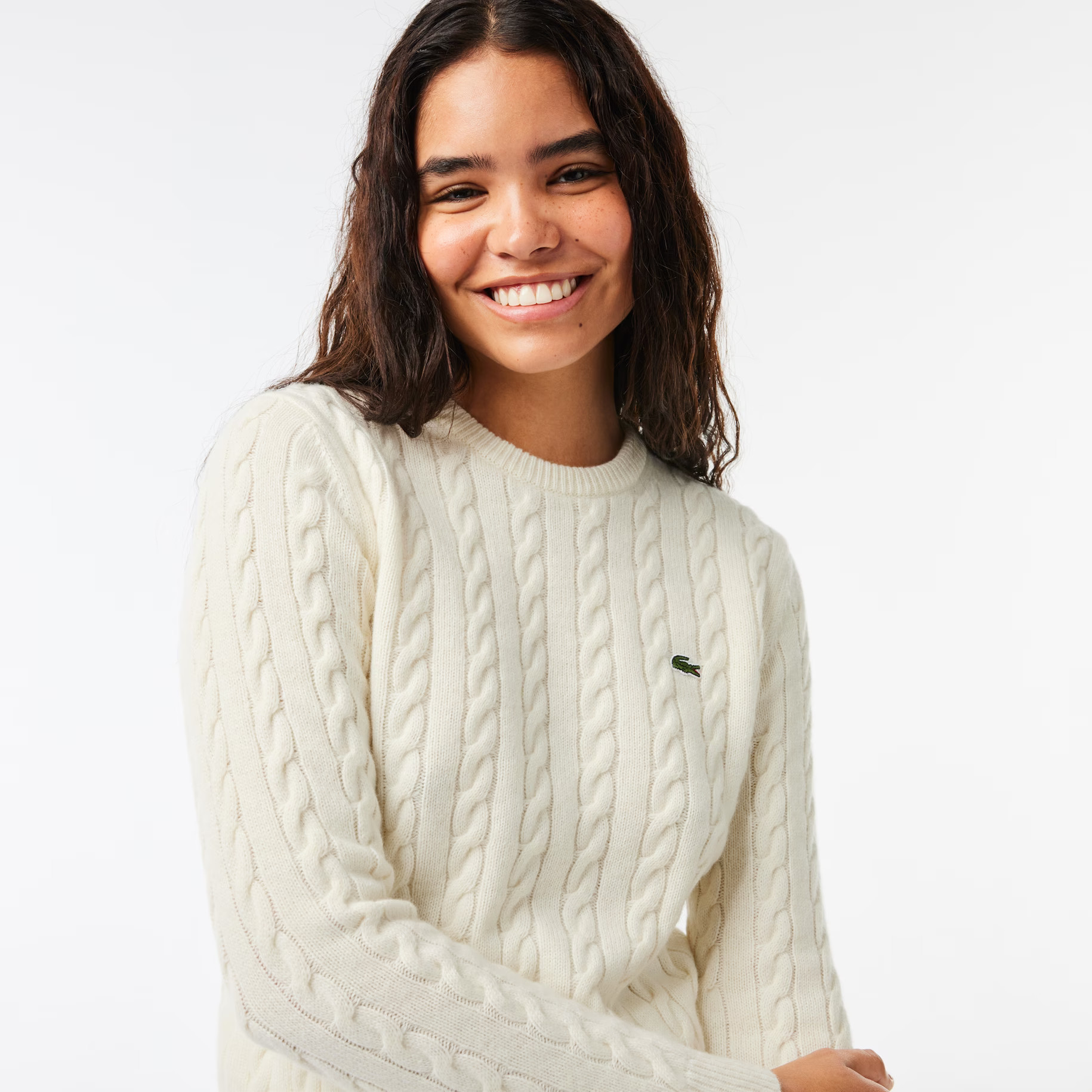 Women's Wool Blend Cable Knit Sweater | Lacoste (US)