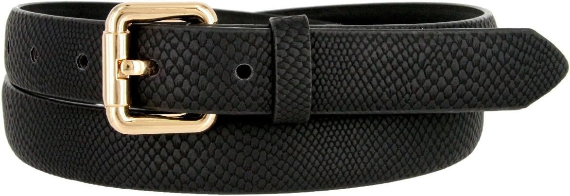 Skinny Women's Snakeskin Embossed Leather Casual Dress Fashion Belt 1" 7085 | Amazon (US)