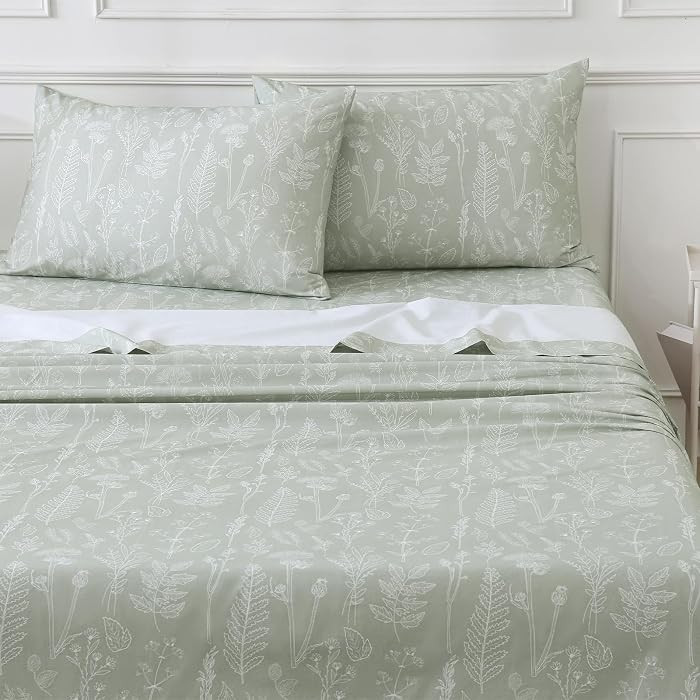 100% Organic Cotton Percale Sheets Set,Full Size 4 PC, Breathable&Durable Hotel Quality Bedding, ... | Amazon (US)