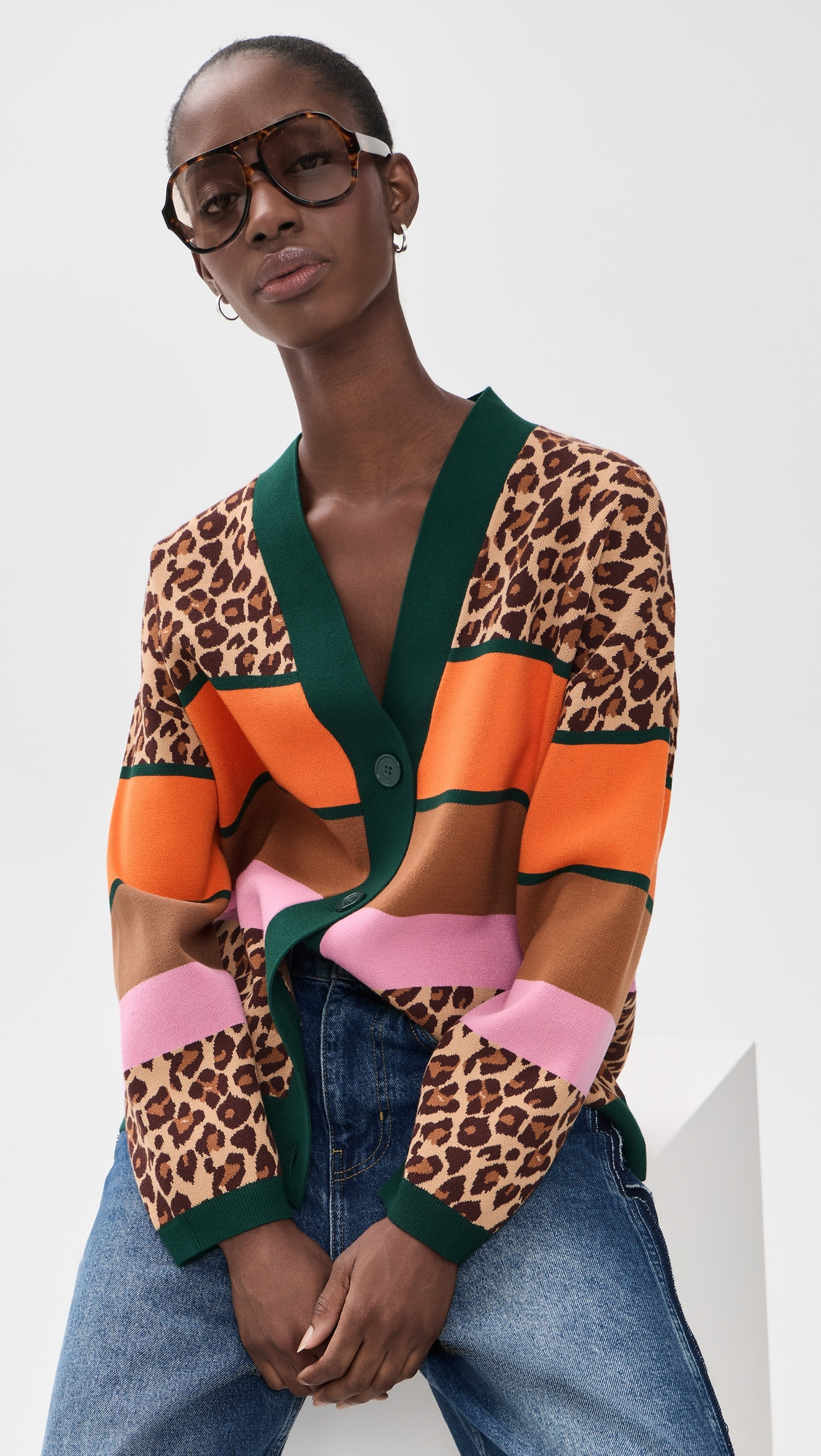 ESSENTIEL ANTWERP Kaudi Striped Knit Cardigan Combo1 Desert Muse S | Shopbop