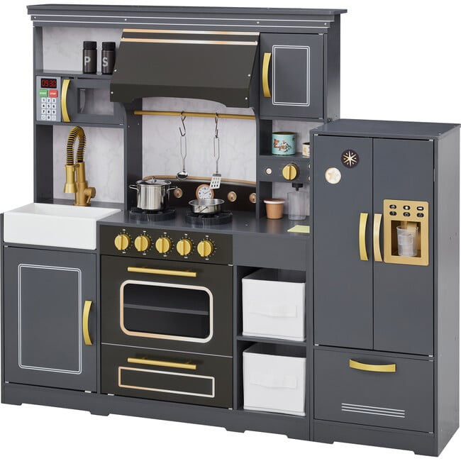 Little Chef Colonie Play Kitchen w/ Accessories (Grey) - Kids Toys | Teamson Kids from Maisonette | Maisonette