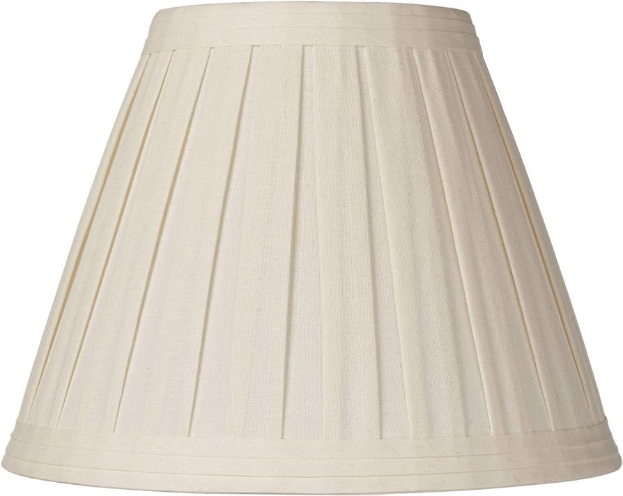Creme Linen Medium Box Pleat Lamp Shade 7" Top x 14" Bottom x 11" High (Spider) Replacement with ... | Amazon (US)
