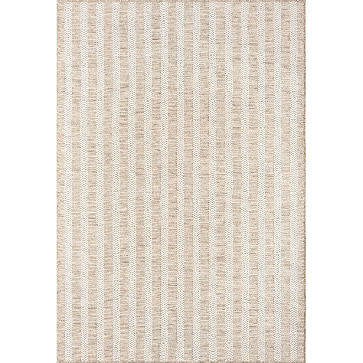 Abani OCE110A Striped Beige Brown Indoor/Outdoor Area Rug | Wayfair North America