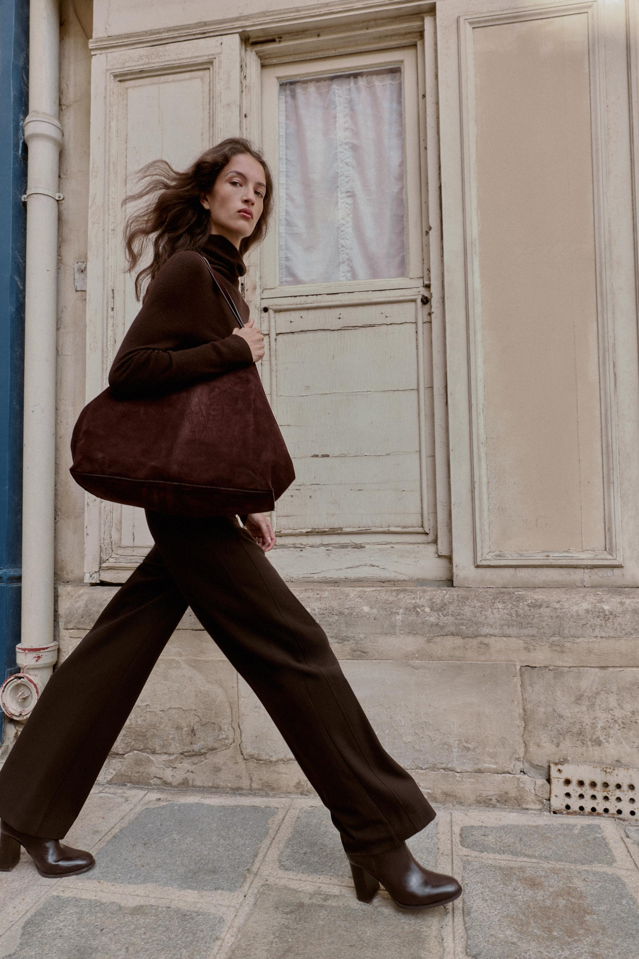 MID-WAIST STRAIGHT-LEG TROUSERS | Zara UK