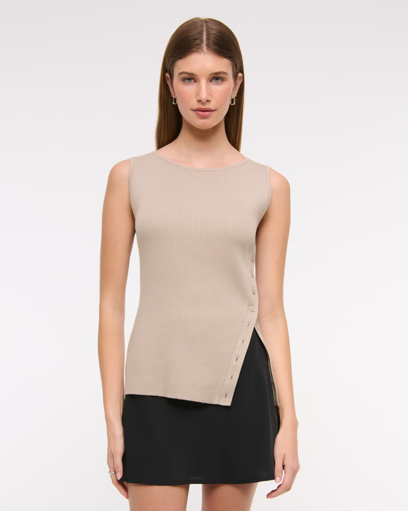 Asymmetrical Button Sweater Tank | Abercrombie & Fitch (US)
