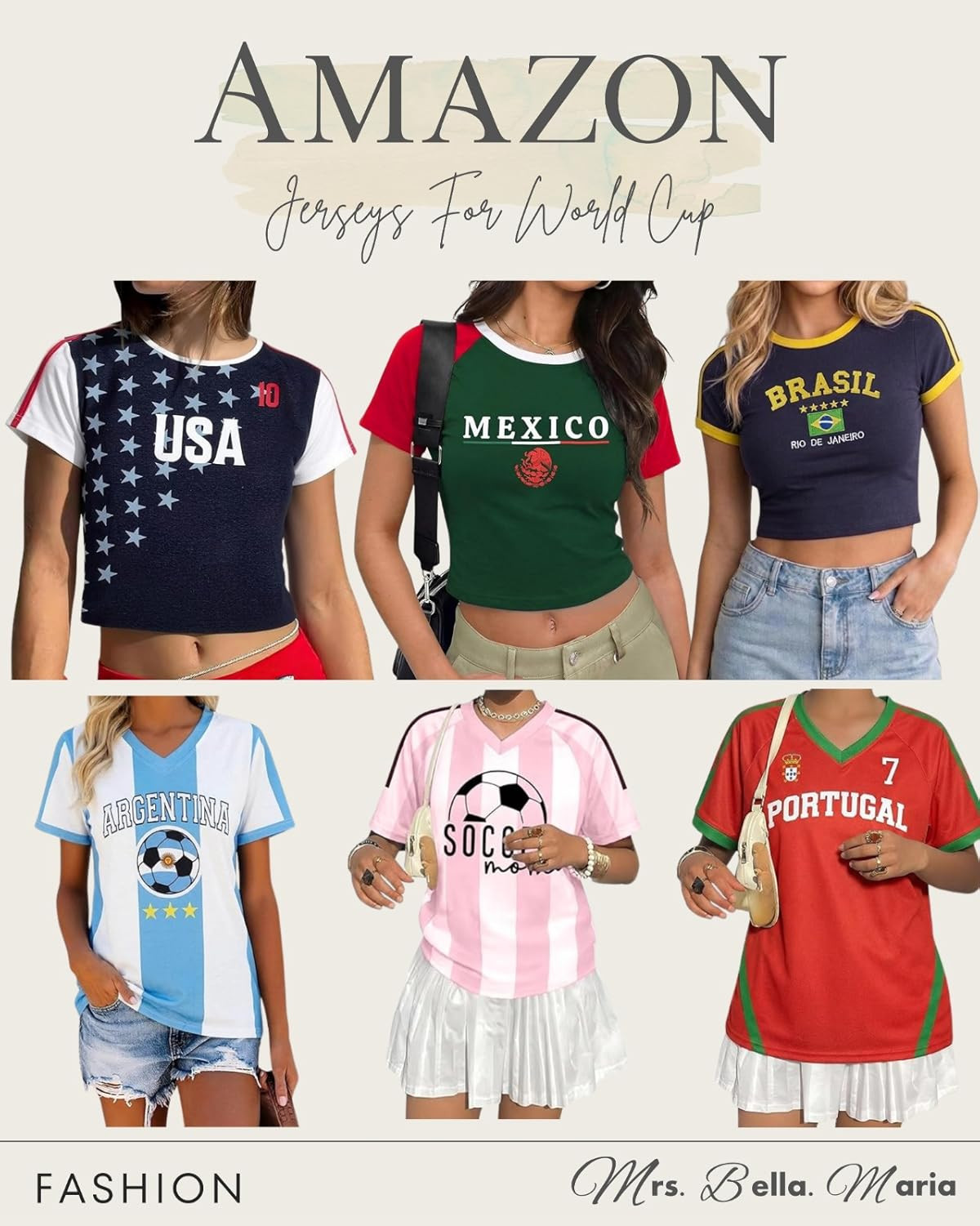 Cheer on your favorite team with these trendy World Cup jerseys! Perfect for any sports fan. Shop now and show your support! #WorldCupFashion #SoccerJerseys
 

 #LTKActive #LTKU #LTKSaleAlert