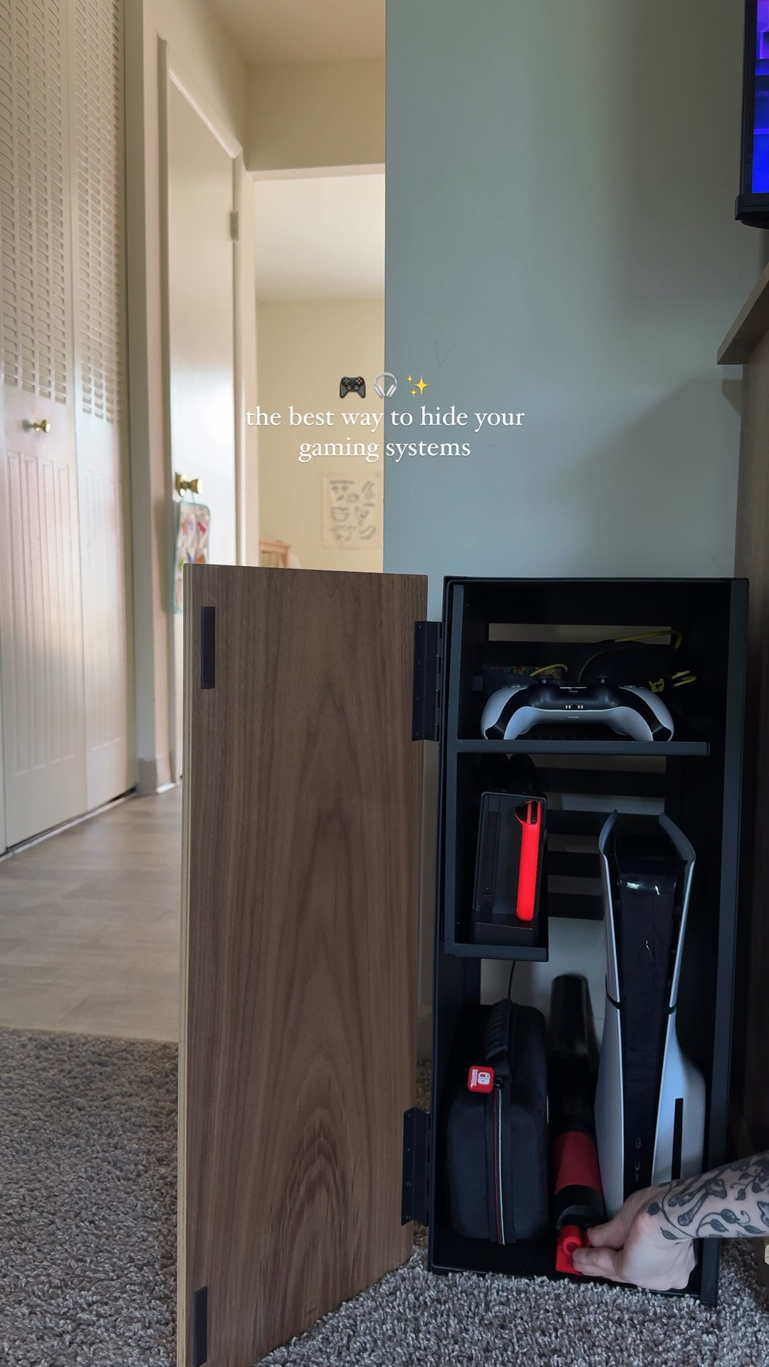 tired of staring at messy cords, tangled controllers, and clunky gaming systems ruining your cozy vibe? 😩 this aesthetic game storage cabinet from changed the game (literally 🎮).

we store our PS5, Nintendo Switch, controllers, headphones, and accessories all in this ONE sleek unit. the bottom compartment hides your console, while the two pull-out shelves keep controllers organized + within reach.💡 

built-in silicone cable holders prevent tangles (goodbye eyesore!), and the slatted back design allows for ventilation + easy cord routing.

it keeps our space calm, clean, and functional—proof you can live with gamers and still love your space. 🕹✨

#YamazakiHome #GameRoomAesthetic #PS5Storage #NintendoSwitchSetup #GamingSetupInspo #MinimalistGaming #CordOrganization #ConsoleStorageHack #CozyTech #NeutralHomeStyle #HomeOrganization #SmallSpaceSolutions #DeclutterYourSpace #GamerGirlSetup #ClutterFreeLiving #InteriorGoals #JapandiStyle #FunctionalDecor #ModernHomeFinds #GamingWithKids #HideTheClutter


#LTKHome #LTKFamily #LTKMens