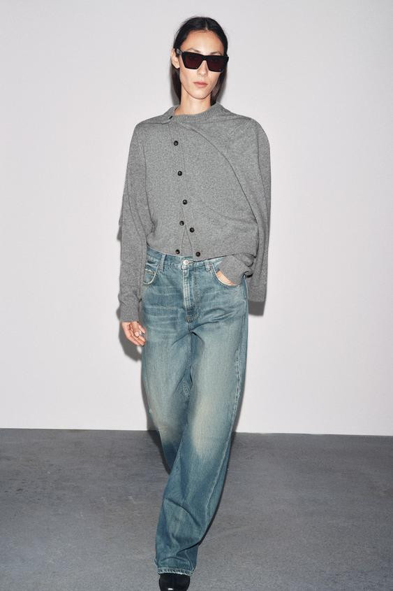 PLAIN CASHMERE AND WOOL CARDIGAN | Zara UK