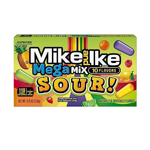 Mike and Ike Candy, Mega Mix Sour, 4.25oz Theater Box, Pack of 12 | Amazon (US)