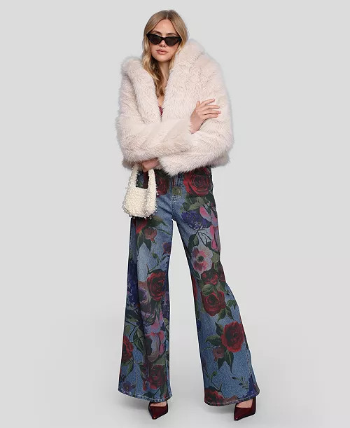 Women's Faux Fur Long Sleeve Jacket | Macy's