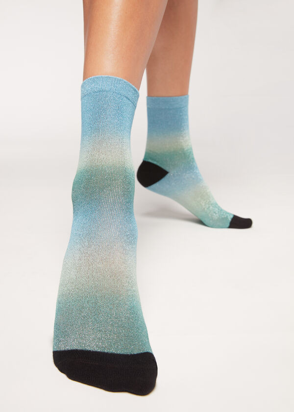 Glitter Short Socks with Dégradé Print - Short socks - Calzedonia | Calzedonia US