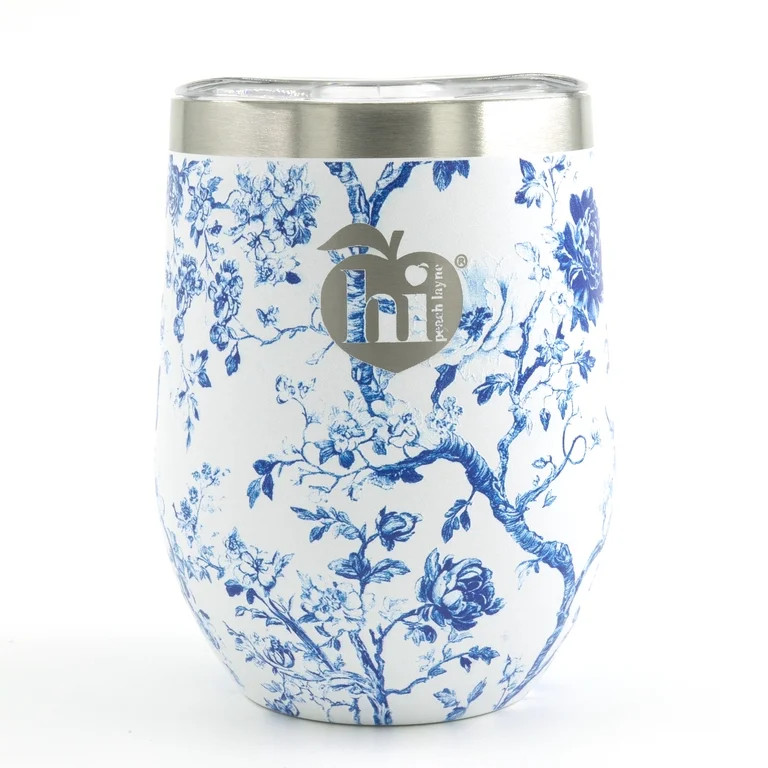 Hi Peach Layne, Mother's Day Gift Set, Blue Toile Wine Tumbler with Nail File - Walmart.com | Walmart (US)