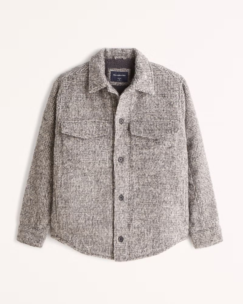 Men's Sherpa-Lined Shirt Jacket | Men's Coats & Jackets | Abercrombie.com | Abercrombie & Fitch (US)