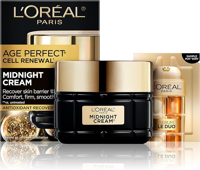 L'Oreal Paris Anti-Aging Midnight Cream, Face Moisturizer with Shea Butter to Reduce Wrinkles and... | Amazon (US)