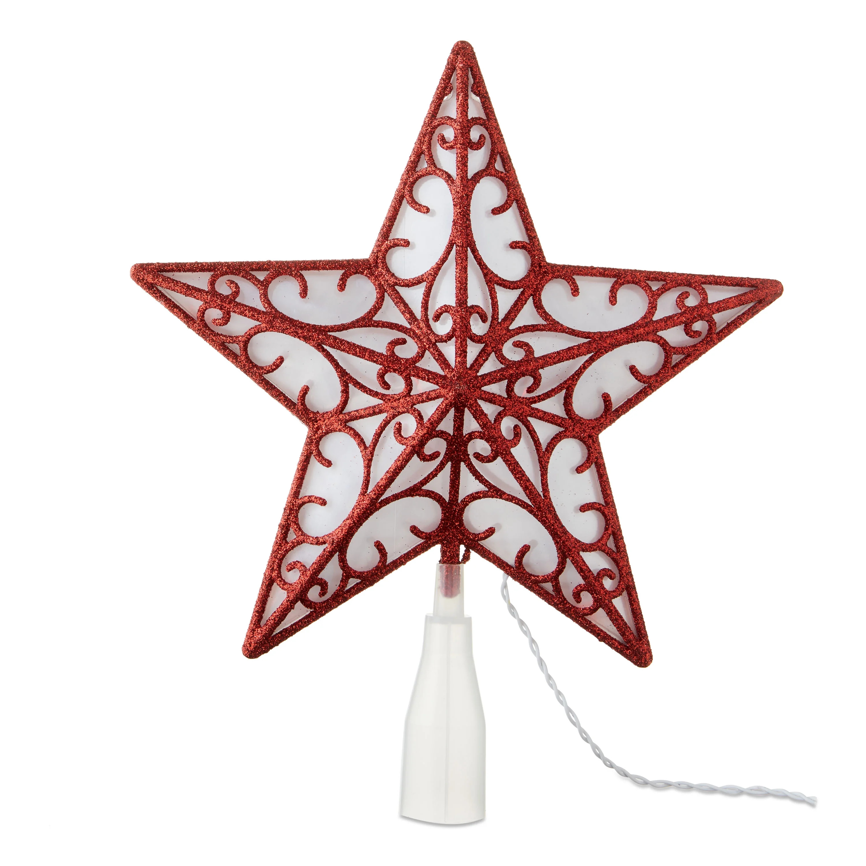 LED Star Christmas Tree Topper, Red, 9", by Holiday Time | Walmart (US)