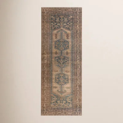 Machine Washable Oriental Machine Woven Polyester Area Rug in Brown/Blue | Wayfair North America