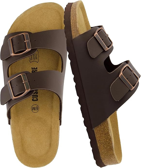 CUSHIONAIRE Lane Cork Footbed Sandals for Women – Comfortable Double Buckle Slip-On with Genuin... | Amazon (US)