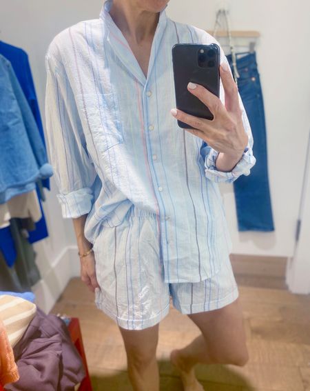CURRENTLY ON SALE! 30% OFF WITH CODE “THIRTY."

Cute, airy shorts striped pajama set. Perfect for travel to somewhere with warmer weather. Gretchen wearing a small in top and bottoms. Runs tts.

#cutepajamas

#LTKunder50 #LTKtravel #LTKsalealert