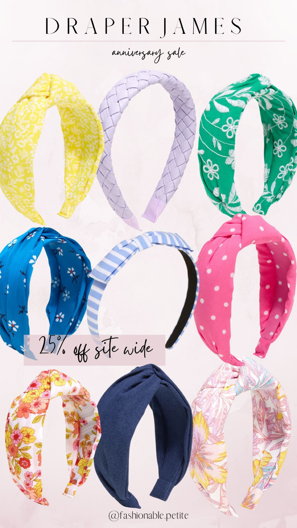 Draper James anniversary sale is 25% off site wide! I love these summer headbands! 
Top knot headband, hair accessories, headband, summer outfit, summer accessories 

#LTKsalealert